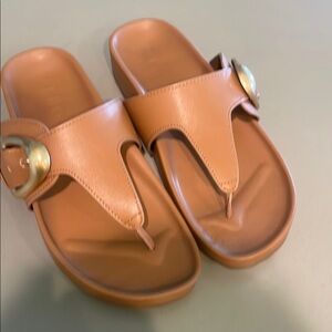 Women's Tan Slide Sandals